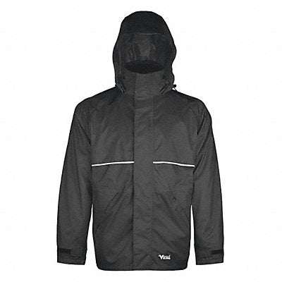 Rain Jacket Detachable Hood Black M