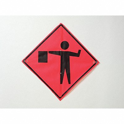 Flagger Ahead Traffic Sign 48 x 48 