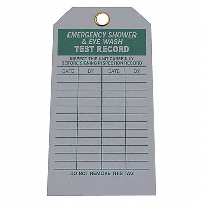 Emer Sh  Eye Wash Test Rcd Tag PK100