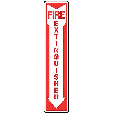 Fire Extinguisher Sign 18X4 R/WHT