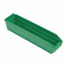 F0617 Shelf Bin Green Polypropylene 4 in