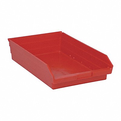 F0620 Shelf Bin Red Polypropylene 4 in