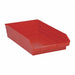 F0620 Shelf Bin Red Polypropylene 4 in