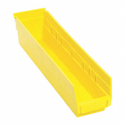 F0617 Shelf Bin Yellow Polypropylene 4 in