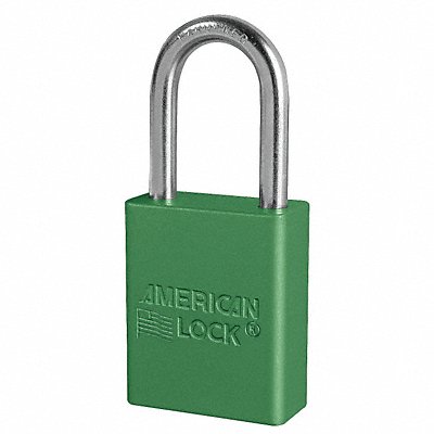 E7785 Lockout Padlock KA Green 1-7/8 H PK3