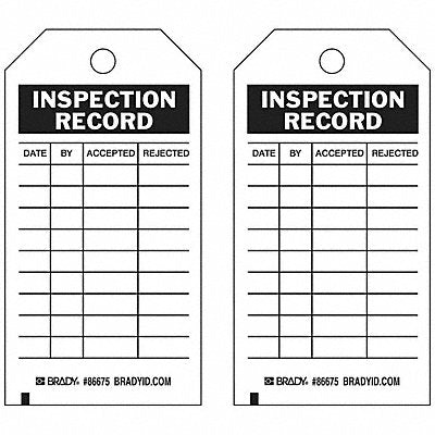 Inspection Rcd Tag 5-3/4 x 3 In PK100