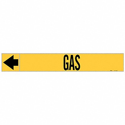 Pipe Marker Gas 1 in H 8 in W