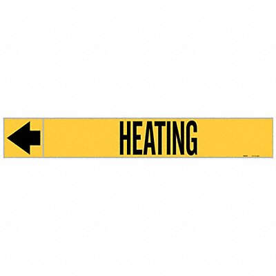 Pipe Marker Heating 1 in H 8 in W