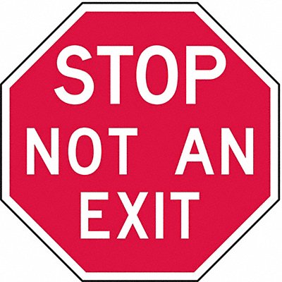 Rflctv Exit  Entrance Stop Sign 12x12in
