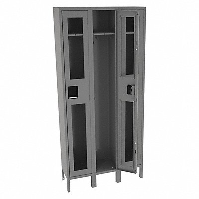 Wrdrb Lockr Clearview 3 Wide 1 Tier Gray