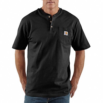 K7959 Short Sleeve Henley Black 4XL