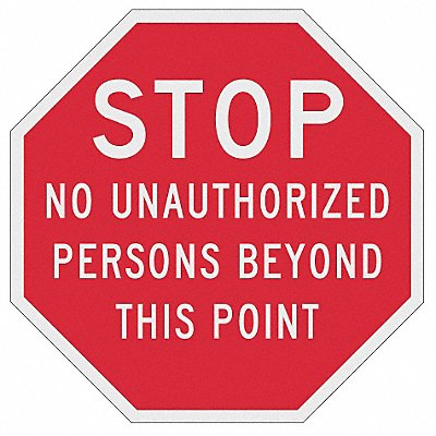 Rflct No Trespassing Stop Sign 12x12in