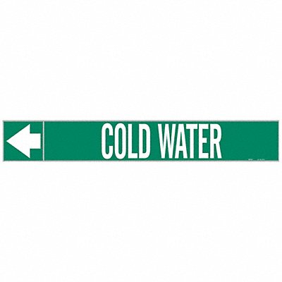 Pipe Marker Cold Water 1in H 8in W