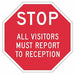 Rflctv Visitors Stop Sign 12x12in Alum
