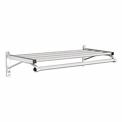 Coat Rack 1 Shelf 36 In W Satin Aluminum