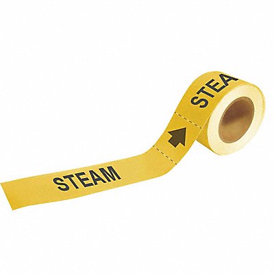 Pipe Marker Steam 2 in H 12 in W