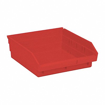 F0616 Shelf Bin Red Polypropylene 4 in