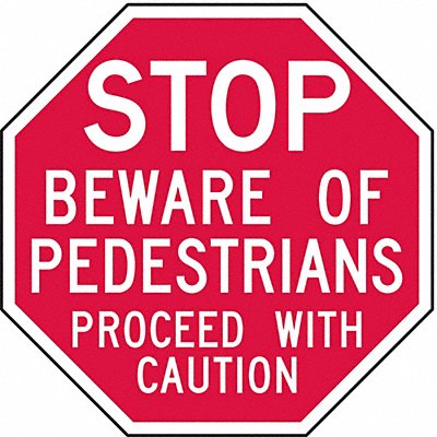 Rflct Pedestrian Sign 12x12in Aluminum