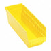 F0613 Shelf Bin Yellow Polypropylene 4 in