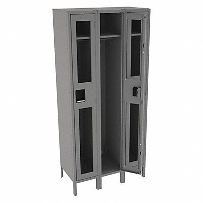 Wrdrb Lockr Clearview 3 Wide 1 Tier Gray