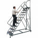 Safety Rolling Ladder Steel 120 In.H