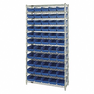 E3958 Bin Shlvng 18inx74inx36in Blue