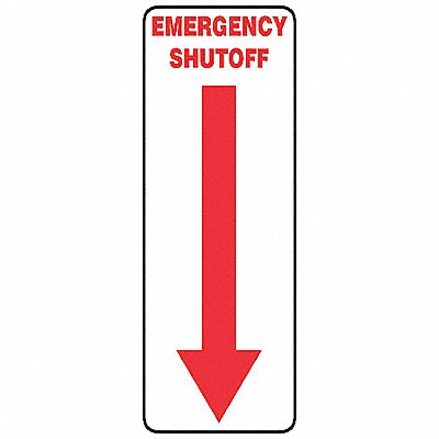 Emergency Shut-Off Sign 14 X5 Alum