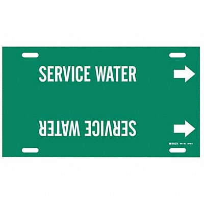 Pipe Marker Service Water 10in H 24in W