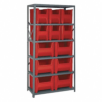 E1495 Bin Shlvng 18inx75inx36in Red