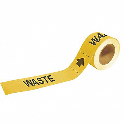 Pipe Marker Waste 1 in H 8 in W