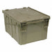 Attached Lid Container Gray Solid HDPE