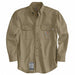 E6404 FR Long Sleeve Shirt Khaki M Button