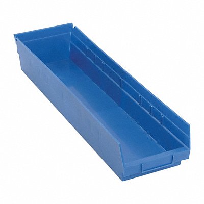 F0622 Shelf Bin Blue Polypropylene 4 in