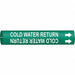 Pipe Marker Cold Water Retrn 2 13/16in H