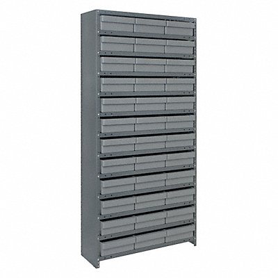 E6883 Enclosed Bin Shlvng 12x75x36in Gray