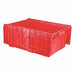 H6168 Attached Lid Container Red Solid HDPE