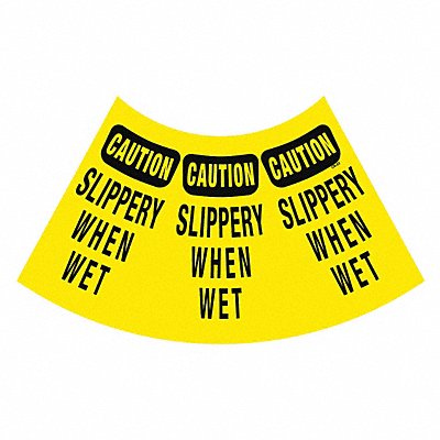 Cone Collar Yw/Blk Slippery When Wet PK6