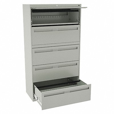 File Cabinet 36 in 5 Drawer Grey