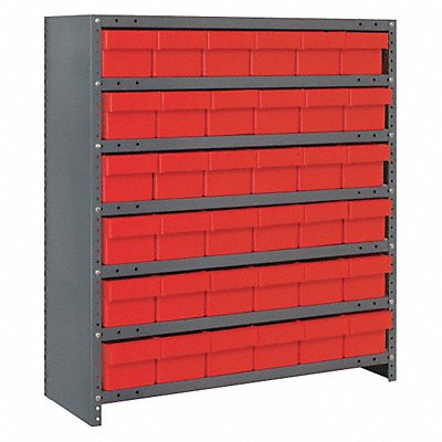 E7214 Enclosed Bin Shlvng 12x39x36in Red