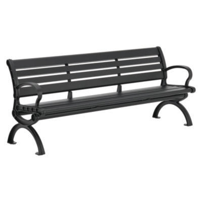 BENCH,6' ALUM PRK W/BCK;B