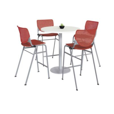 TABLE,4 COR STOOLS,WH