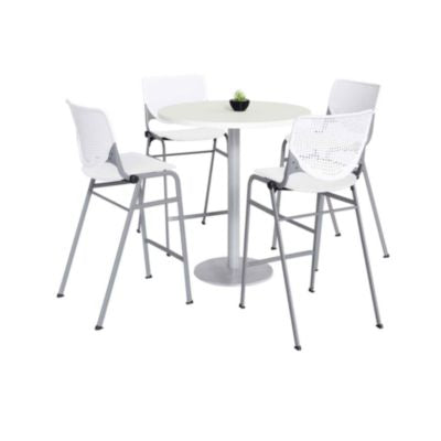 TABLE,4 WHT STOOLS,WH