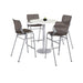 TABLE,4 BRN STOOLS,WH