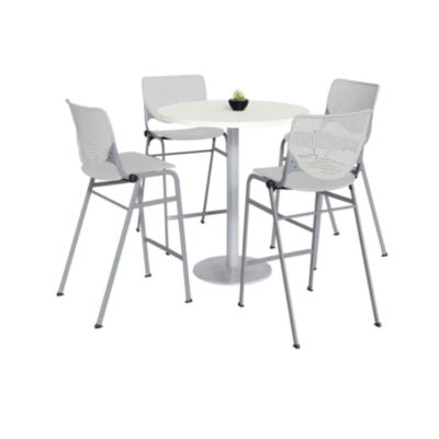 TABLE,4 LGRY STOOLS,WH