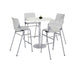 TABLE,4 LGRY STOOLS,WH