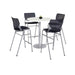 TABLE,4 BLK STOOLS,WH