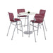 TABLE,4 BURG STOOLS,WH