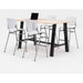 TABLE,4 WH CHAIRS,DBR