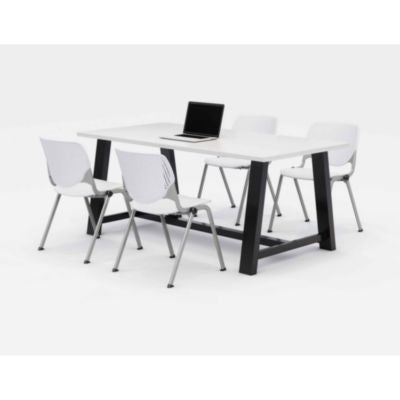 TABLE,4 WH CHAIRS,WH