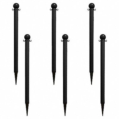 G6587 Ground Post 27 in H Black PK6